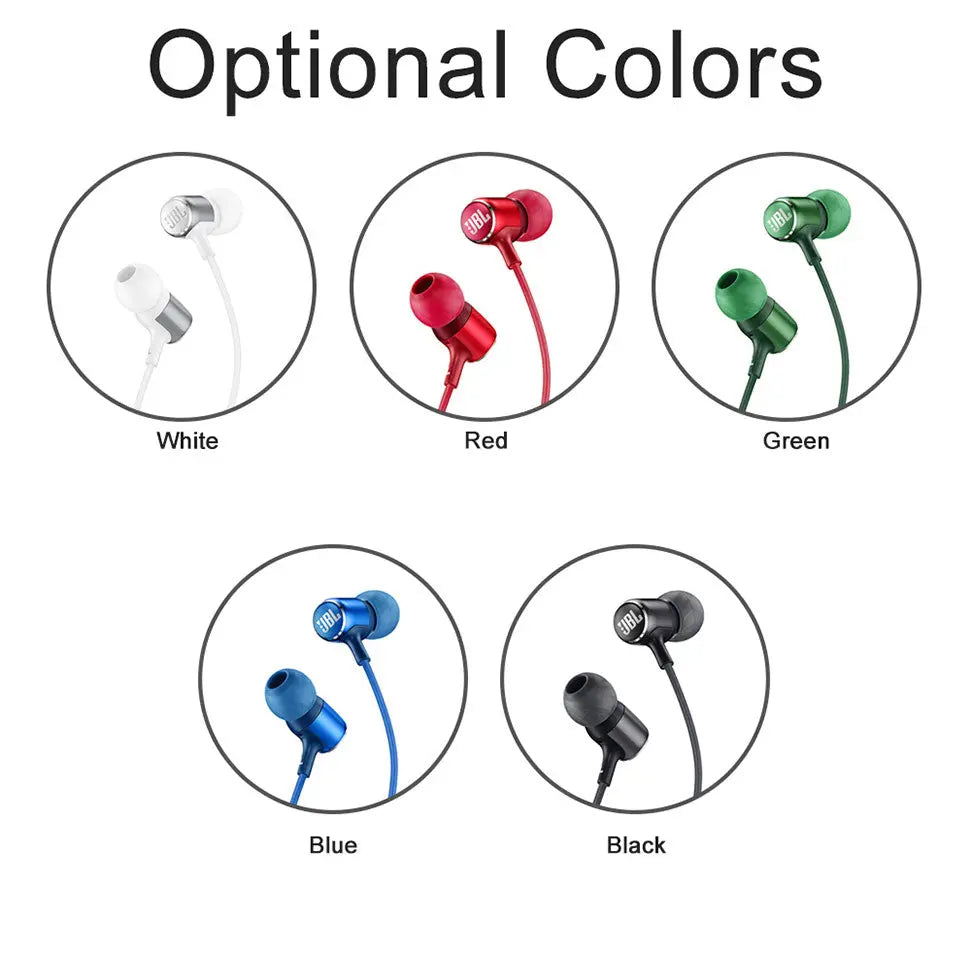 JBL LIVE100 3.5mm Wired Earphones Stereo Sound Line Control - GLR SHOPPING