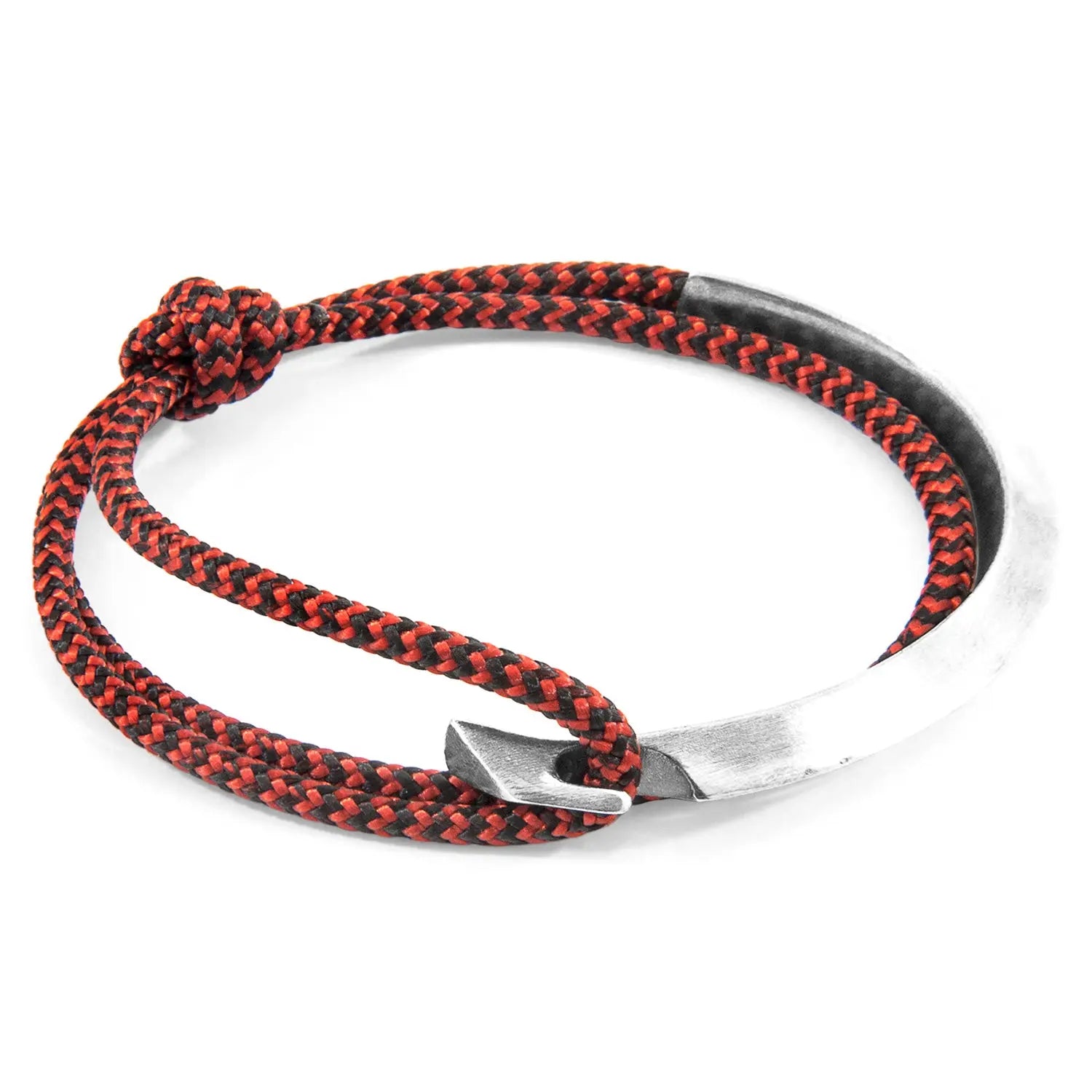 Red Noir Hove Silver and Rope Bracelet - GLR SHOPPING