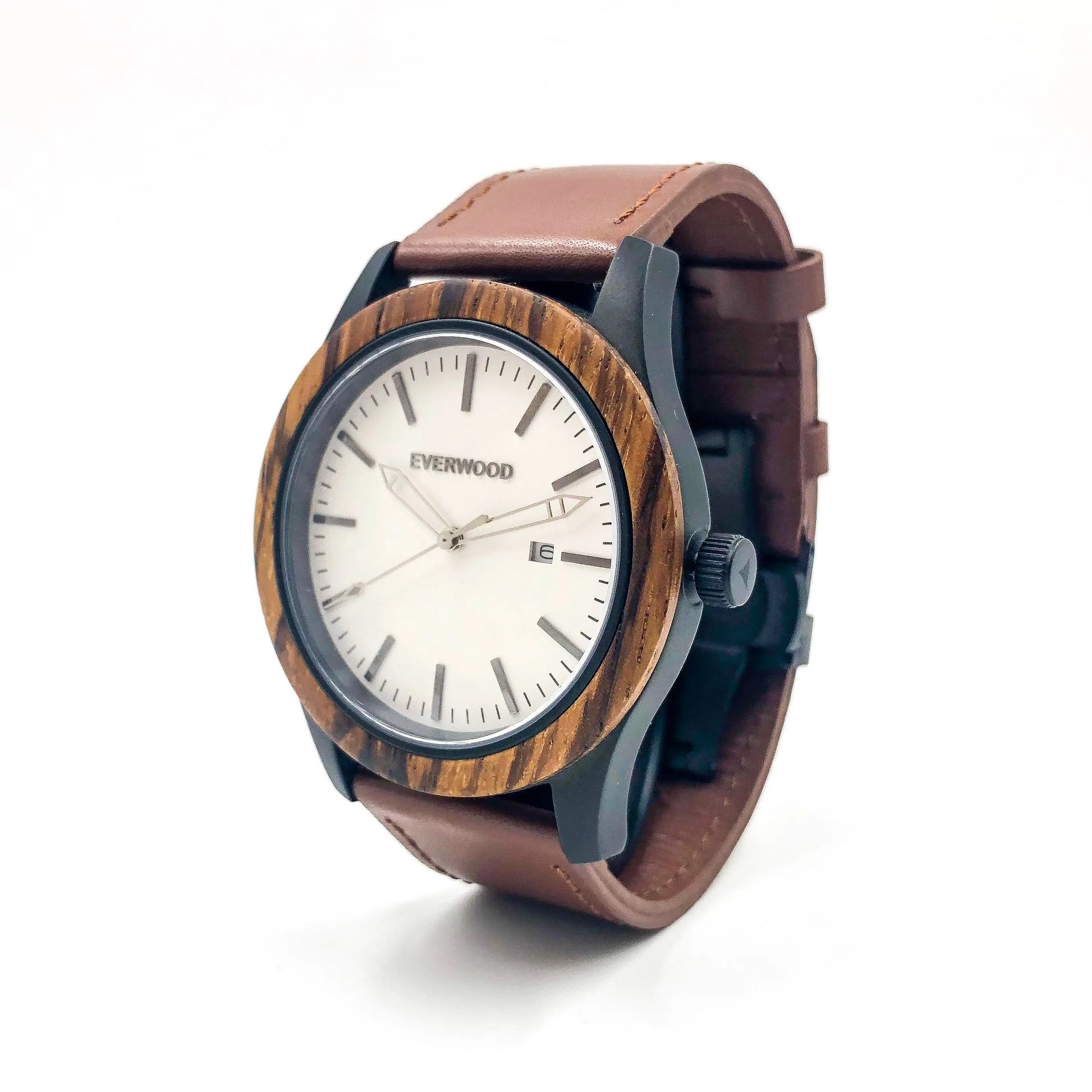 Inverness - Zebrawood & Brown Leather - GLR SHOPPING