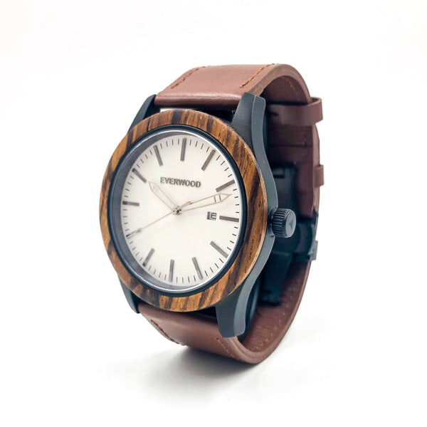 Inverness - Zebrawood & Brown Leather