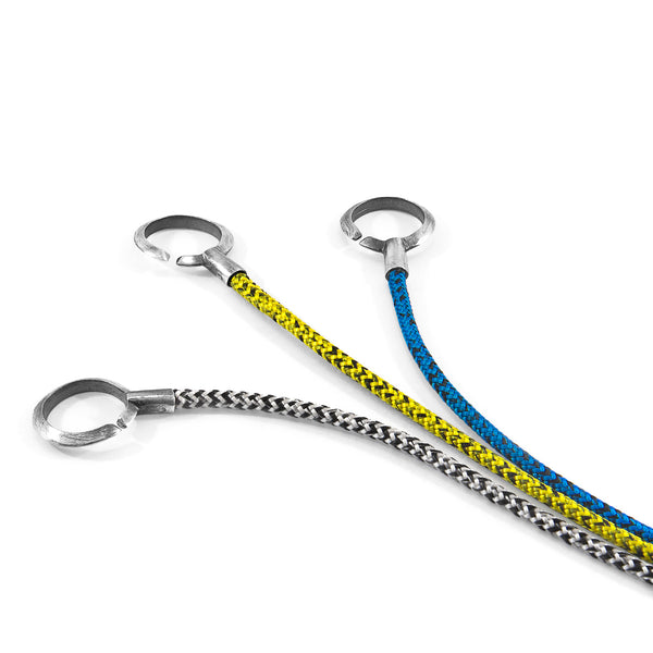 Blue Noir Montrose Silver and Rope Bracelet