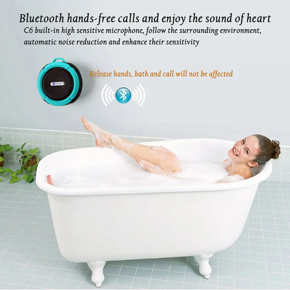Mini Portable Waterproof Bluetooth Speaker with Suction Cup - GLR SHOPPING