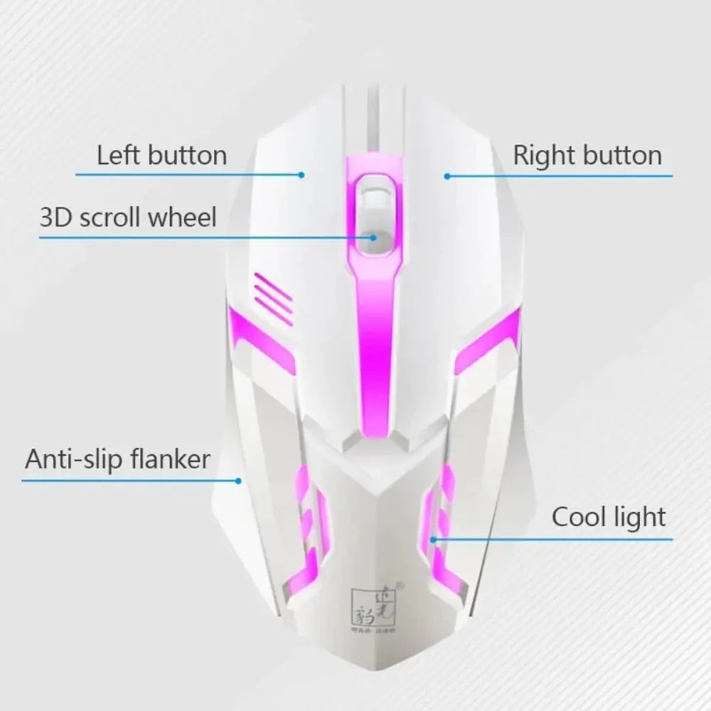 Ninja Dragons White Knight Gaming Keyboard and Mouse Set - GLR SHOPPING