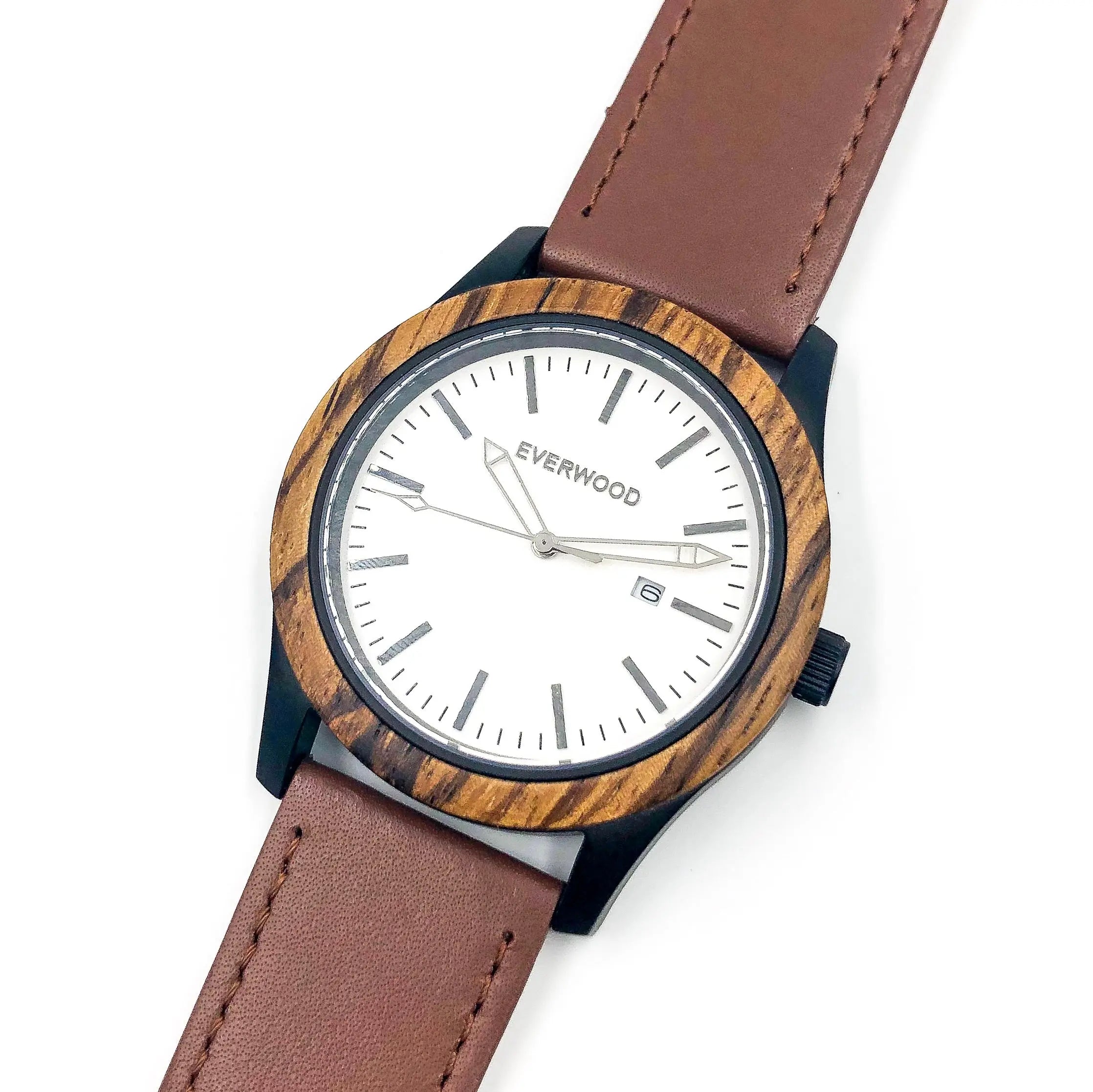 Inverness - Zebrawood & Brown Leather - GLR SHOPPING