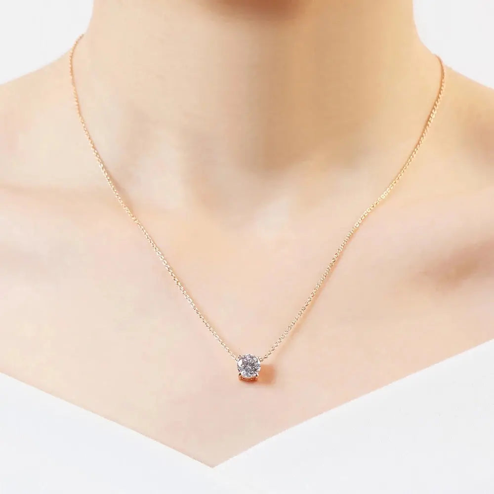 Classic Solitaire Necklaces. Silver or Gold. 10 necklaces per display. - GLR SHOPPING