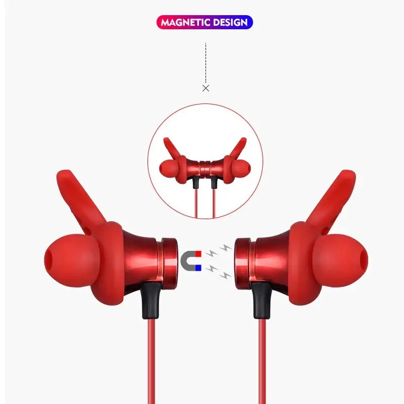Sports Bluetooth Earphone Magnetic Wireless Headset Support TF - GLR SHOPPING
