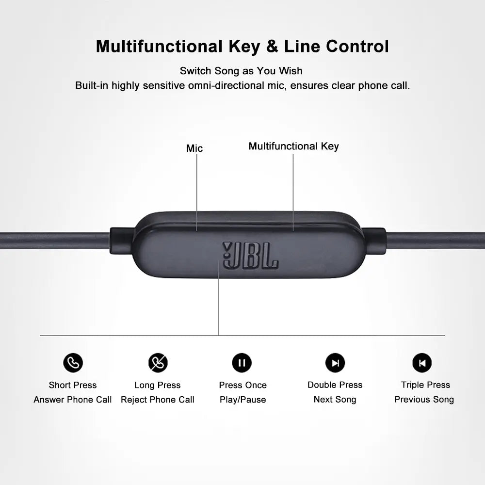 JBL LIVE100 3.5mm Wired Earphones Stereo Sound Line Control - GLR SHOPPING