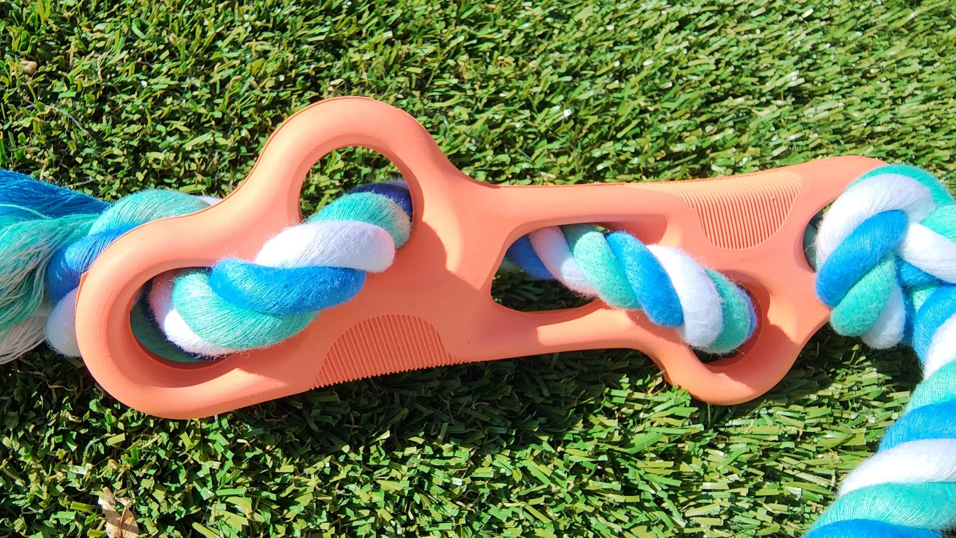 Rubber Bone Dog Chew Toy with Tug Rope -- Great for Active Dogs - GLR SHOPPING