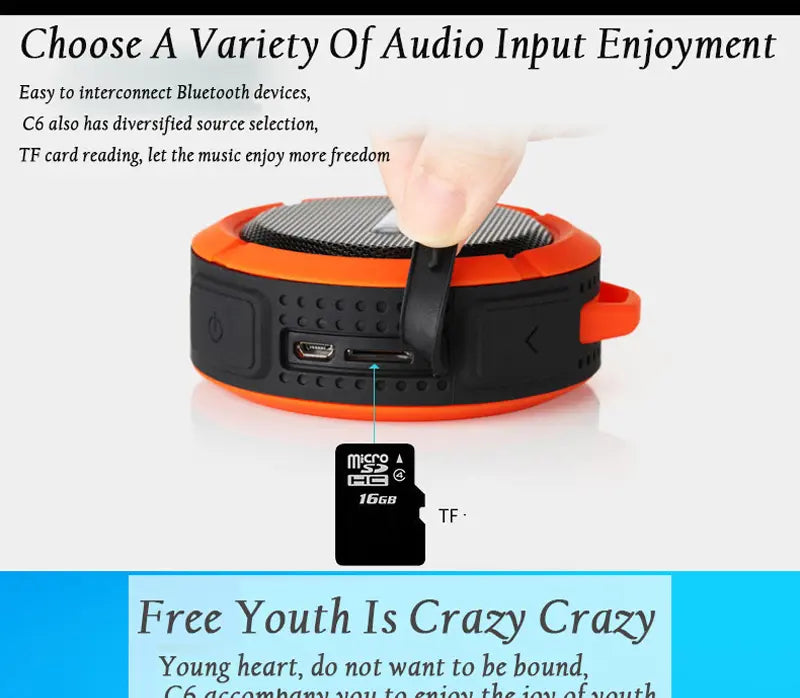 Mini Portable Waterproof Bluetooth Speaker with Suction Cup - GLR SHOPPING