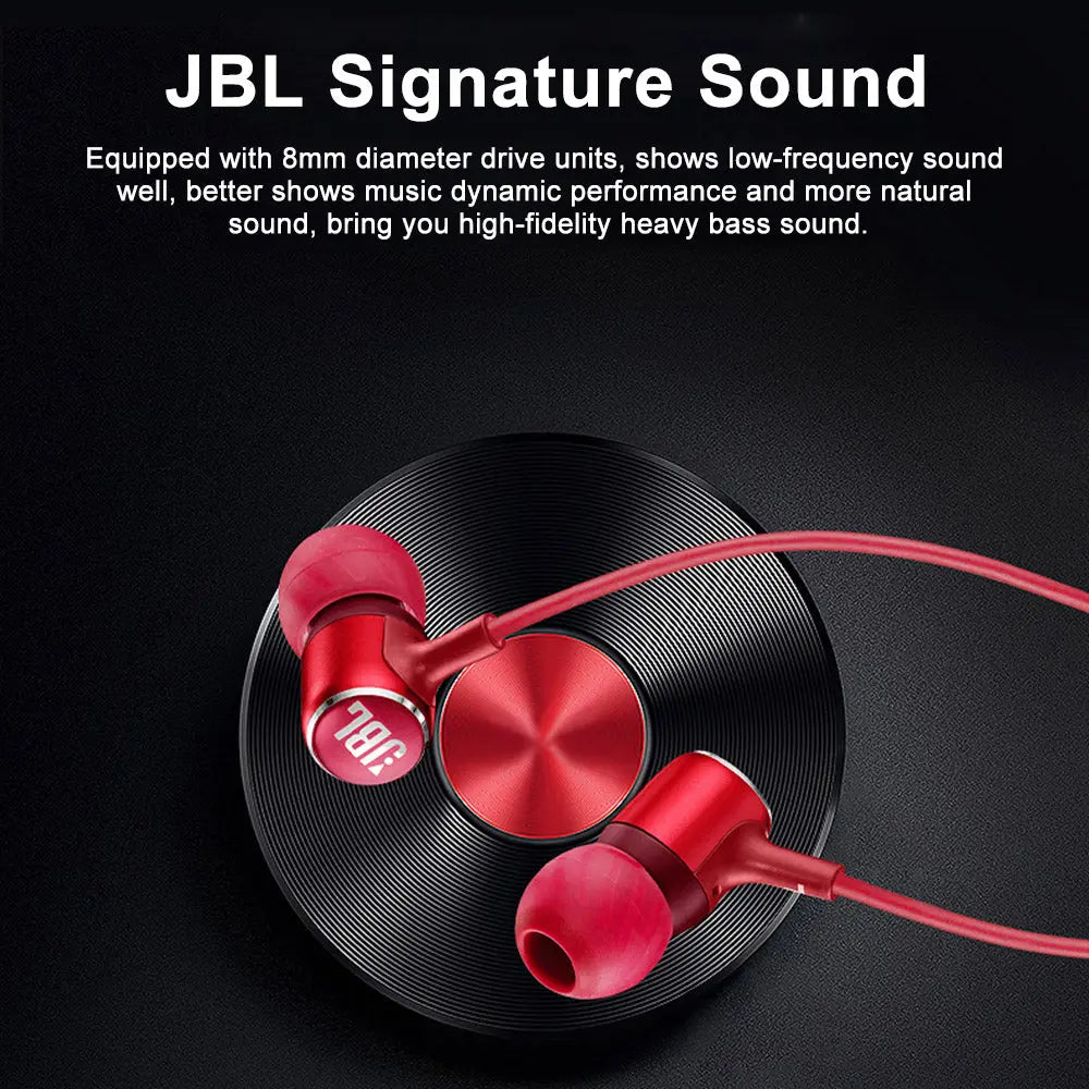 JBL LIVE100 3.5mm Wired Earphones Stereo Sound Line Control - GLR SHOPPING