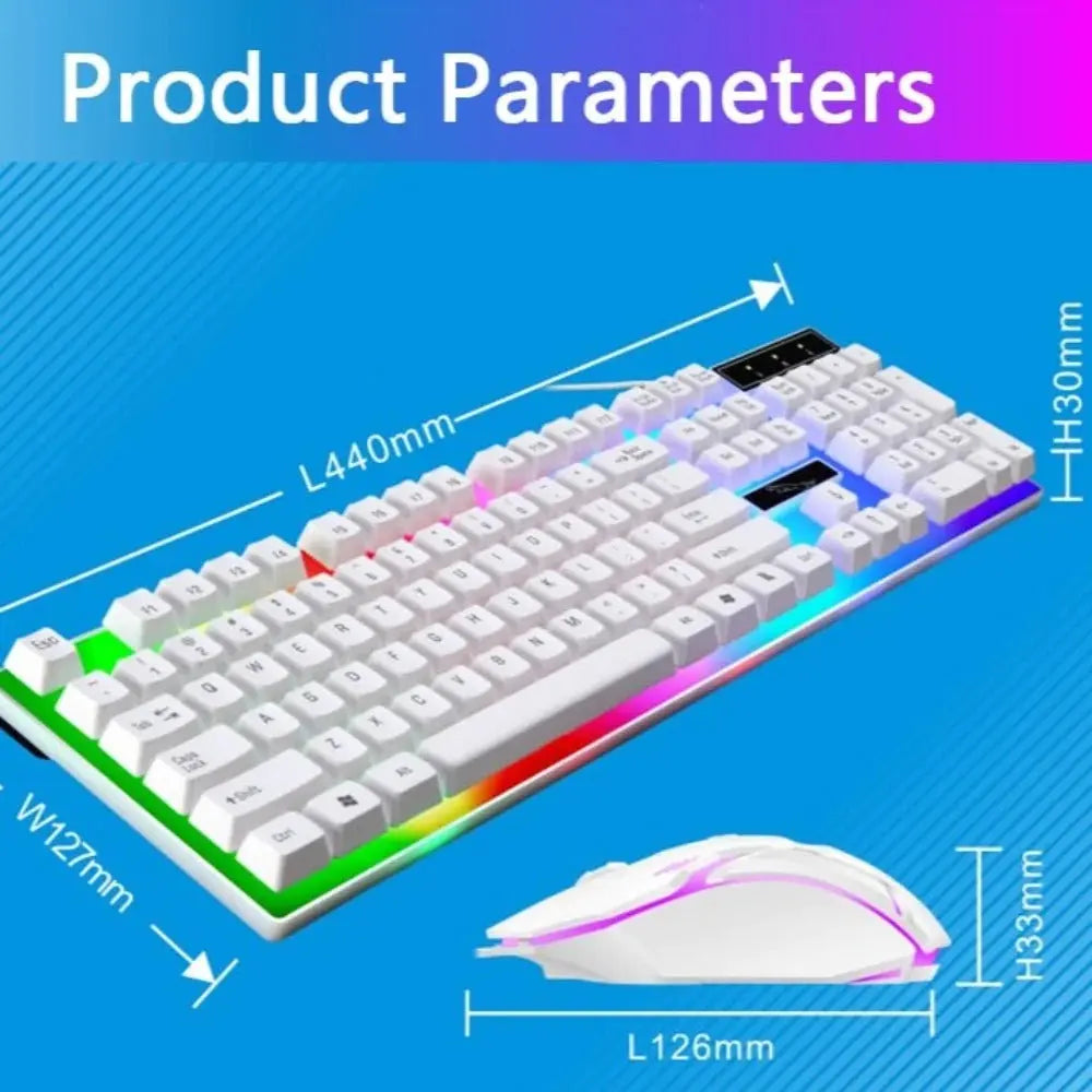 Ninja Dragons White Knight Gaming Keyboard and Mouse Set - GLR SHOPPING