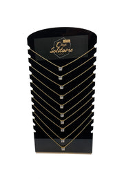 Classic Solitaire Necklaces. Silver or Gold. 10 necklaces per display. - GLR SHOPPING