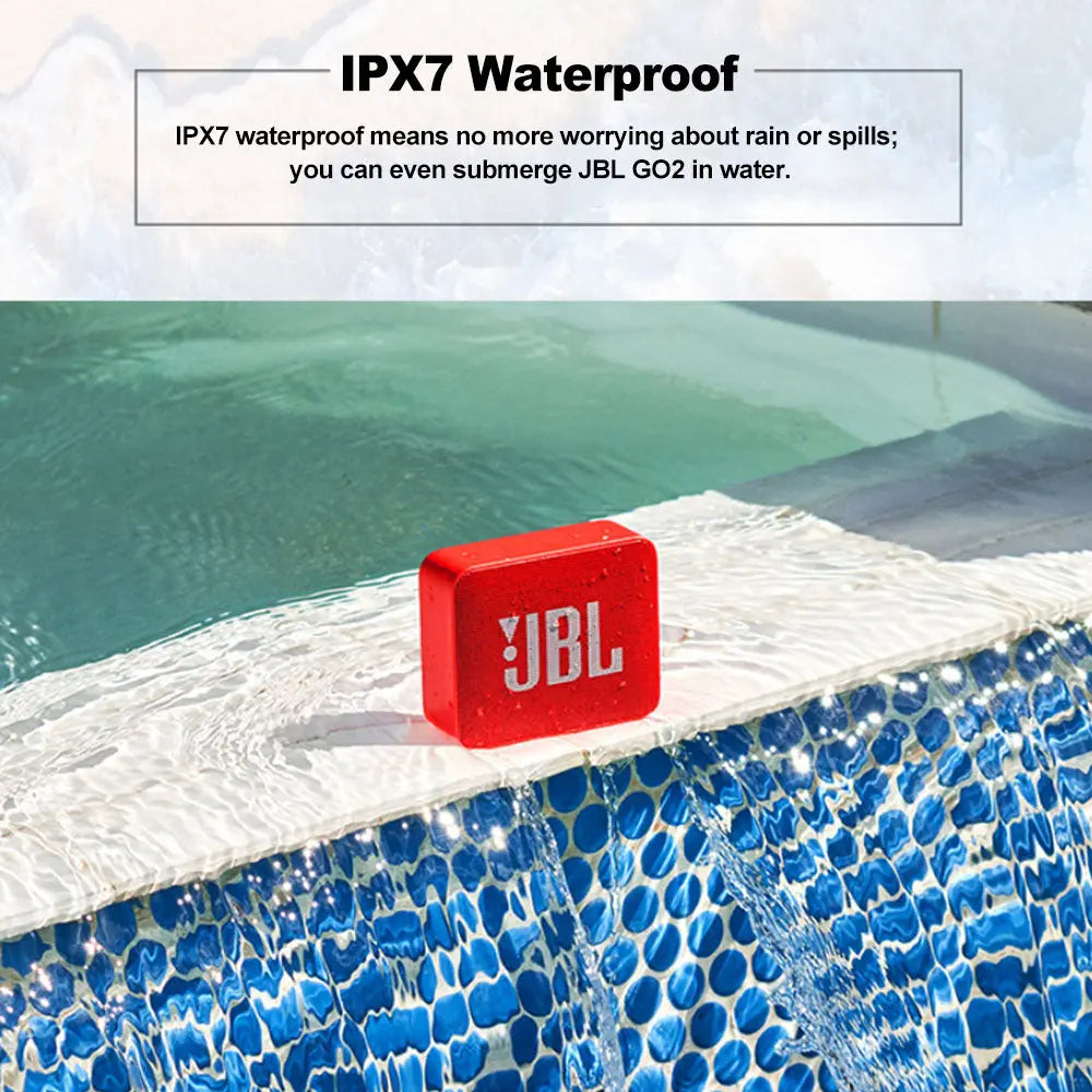 JBL GO 2 Wireless Bluetooth Speaker IPX7 Waterproof With Mic - GLR SHOPPING