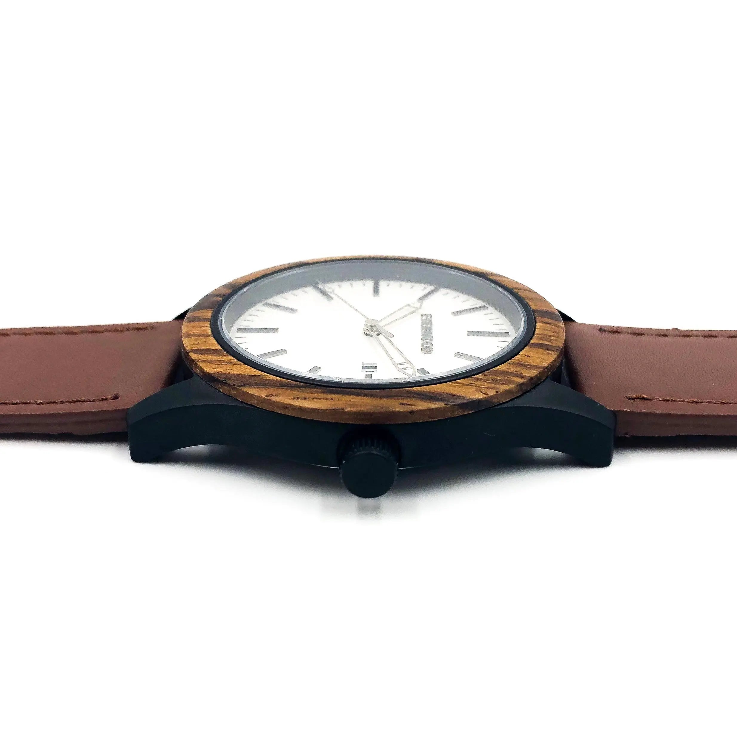 Inverness - Zebrawood & Brown Leather - GLR SHOPPING