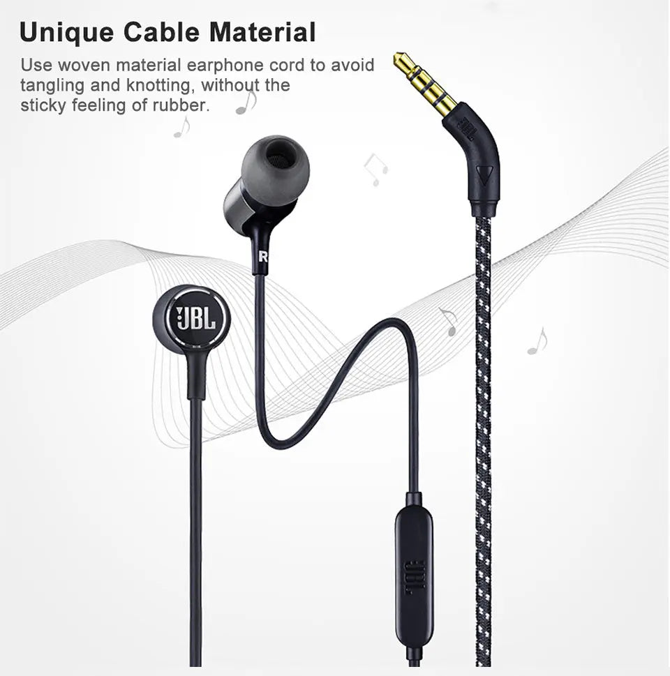 JBL LIVE100 3.5mm Wired Earphones Stereo Sound Line Control - GLR SHOPPING