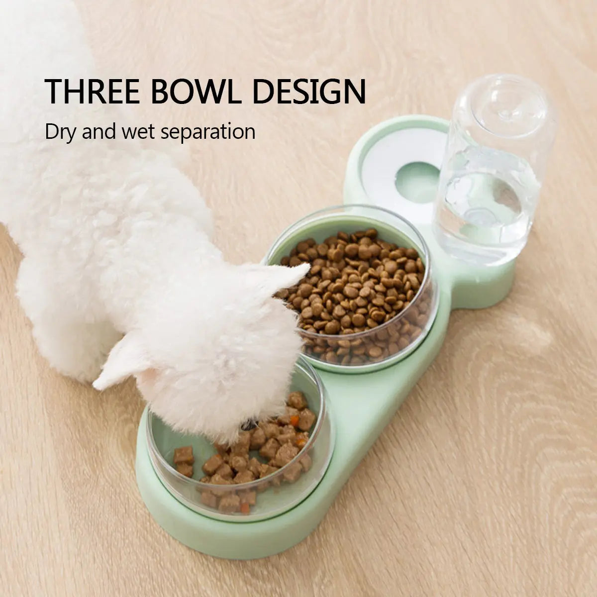 Pet Bowl Double Bowls Food Water Feeder With Auto Water Dispenser - GLR SHOPPING