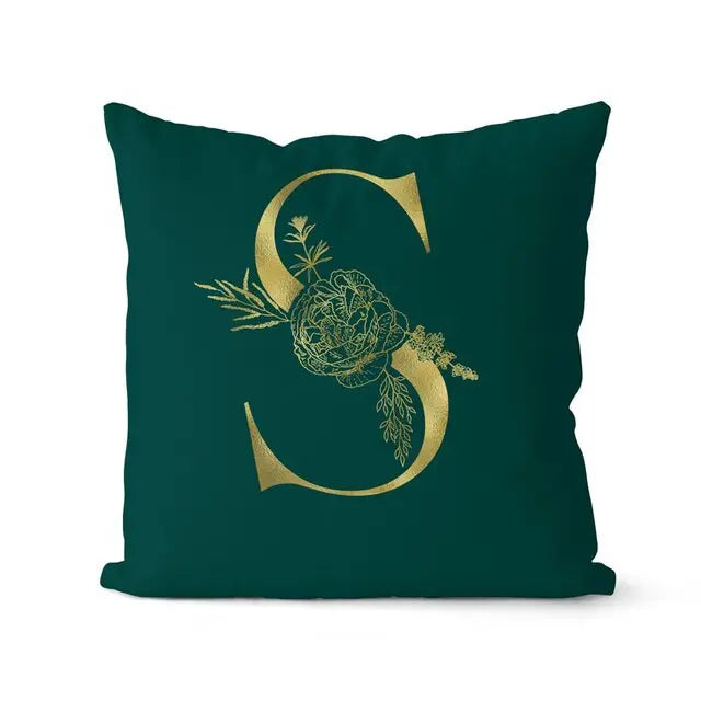 Green Pillowcase Gold Letters - GLR SHOPPING