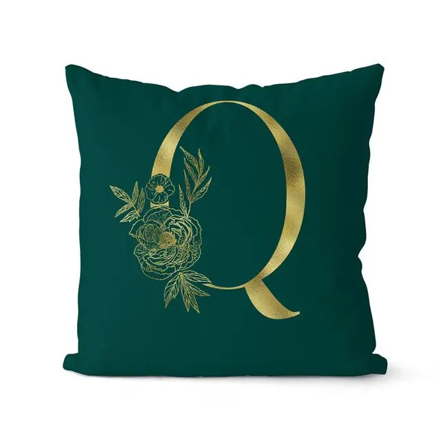 Green Pillowcase Gold Letters - GLR SHOPPING