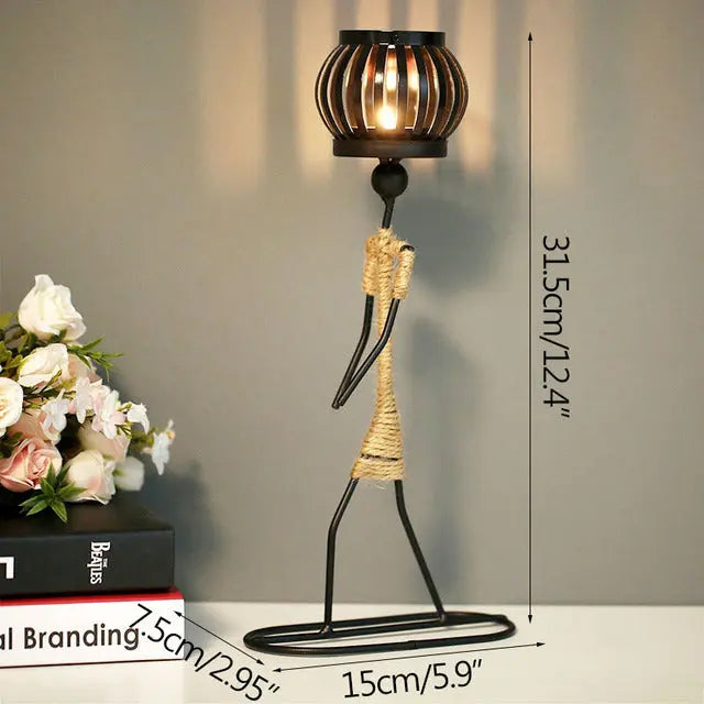 Girl Character Iron Candlestick - GLR SHOPPING
