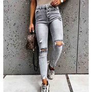 High Waist Jeans Women Slim Washed Denim Pencil Pants - GLR SHOPPING