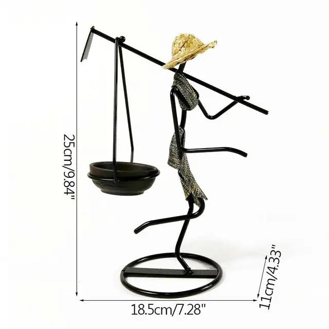 Girl Character Iron Candlestick - GLR SHOPPING