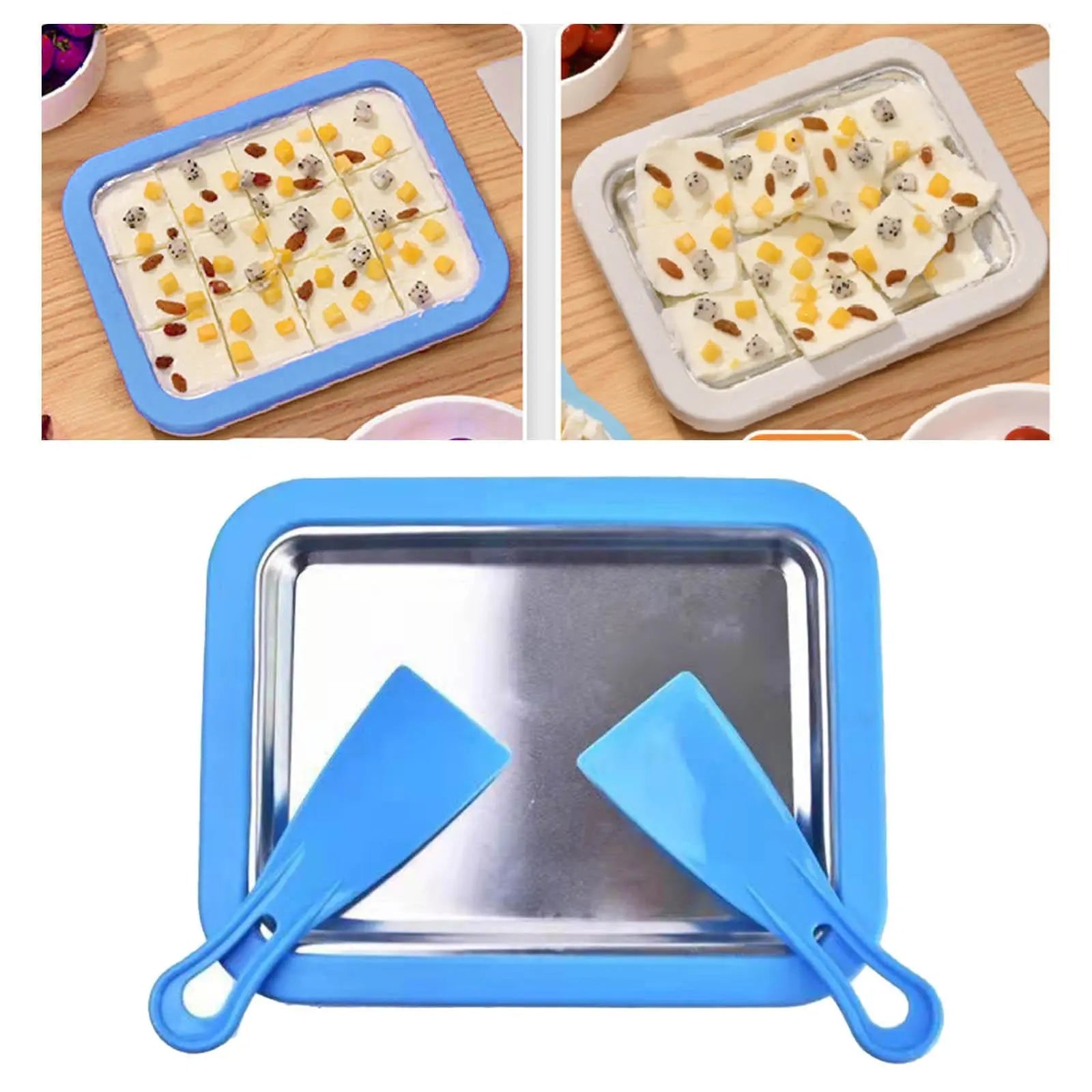 Ice Cream Roller Plate with 2 Spatulas - GLR SHOPPING