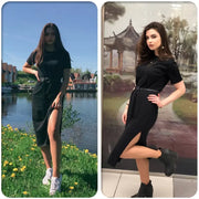 Black Split Long Dress - GLR SHOPPING