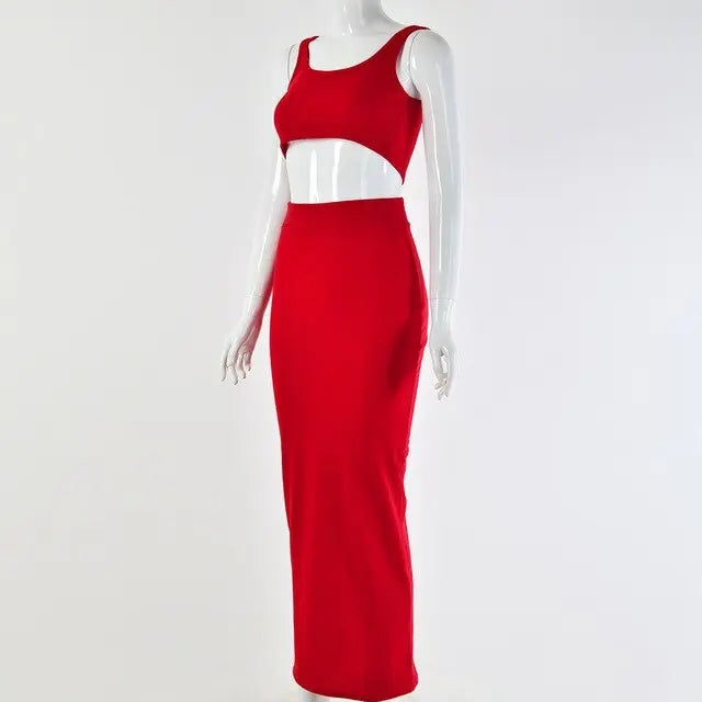 Neon Color Sexy Ribbed Dress Set - GLR SHOPPING