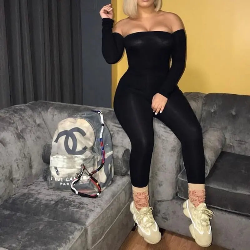 Off Shoulder Bodycon Rompers - GLR SHOPPING