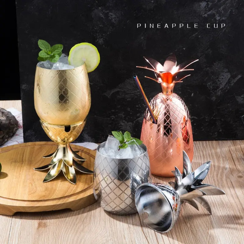 Pineapple Cups Tumbler Wineglass 3 Colors Cocktail Drinking Winebowls Mugs Bar Tools - GLR SHOPPING