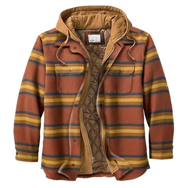 Plaid Long-sleeved Hooded Jacket - GLR SHOPPING