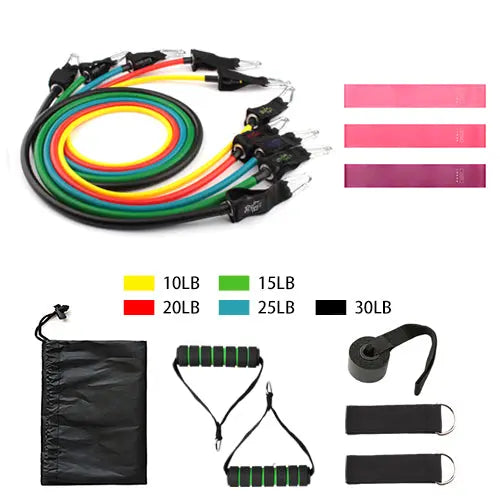 Fitness Resistance Band Tubes Gym Muscle Stretch Training Yoga Pull Rope Home Pilates Relax Exercise Rubber Tensile Expander - GLR SHOPPING