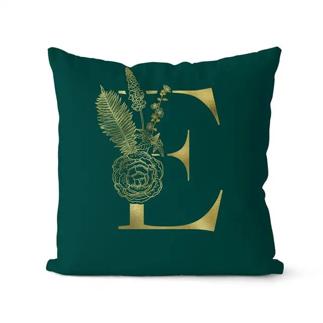 Green Pillowcase Gold Letters - GLR SHOPPING