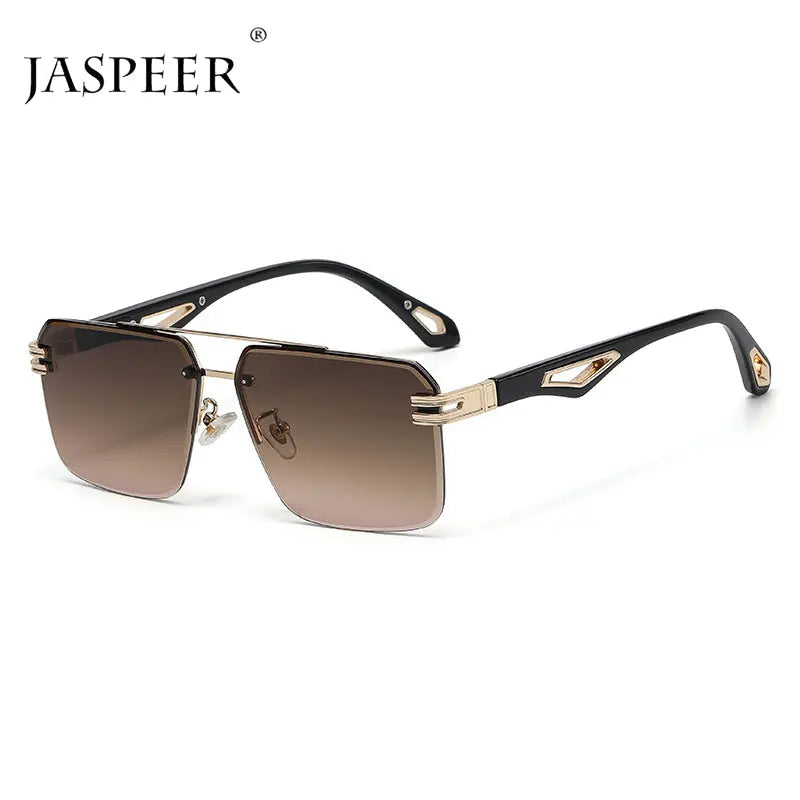 Oversized Rimless Rectangle Sunglasses - GLR SHOPPING