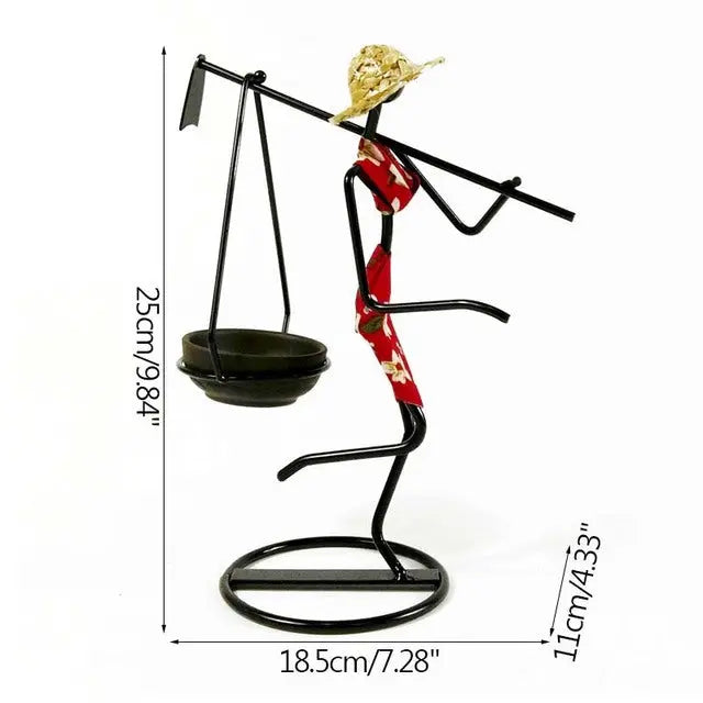 Girl Character Iron Candlestick - GLR SHOPPING