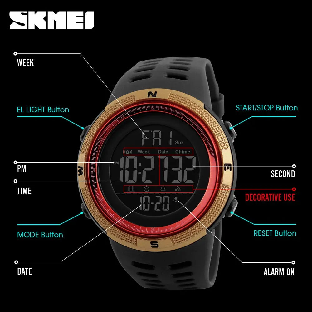 SKMEI Brand Mens Sports Watches Luxury Military Watches For Men - GLR SHOPPING