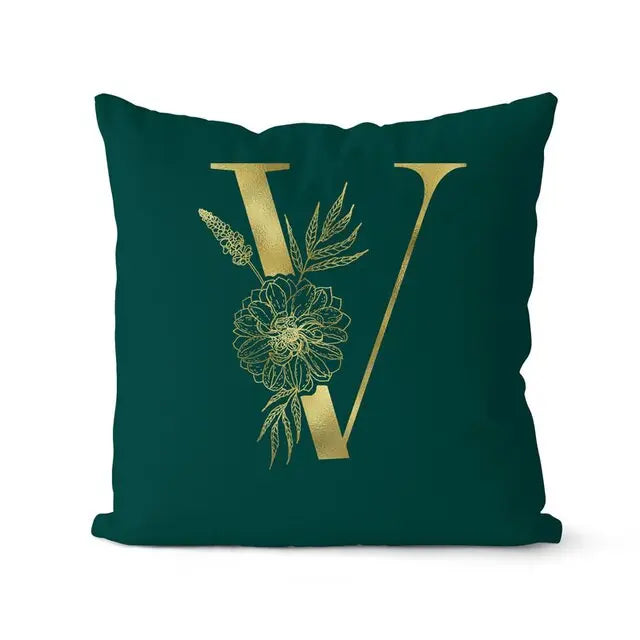 Green Pillowcase Gold Letters - GLR SHOPPING