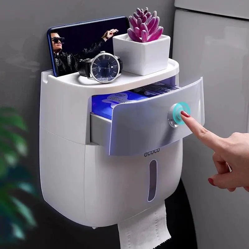 Wall Mounted Waterproof Toilet Paper Holder Home Essentials-7