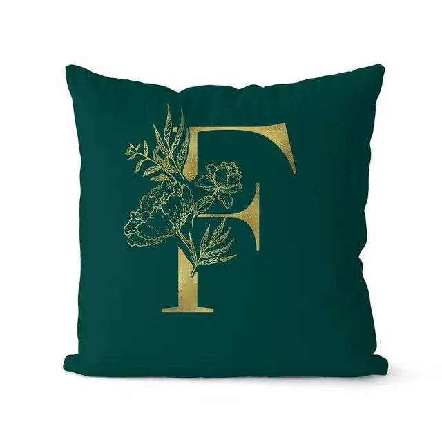 Green Pillowcase Gold Letters - GLR SHOPPING