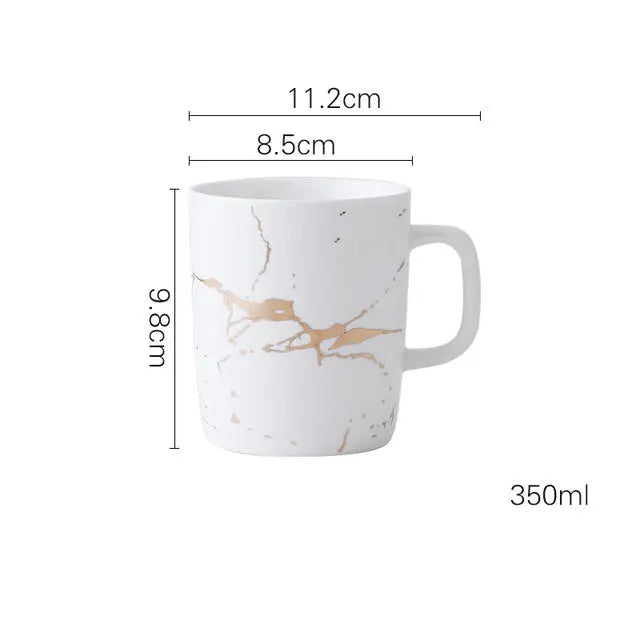 Coffee Mugs Marble Gold Inlay - GLR SHOPPING