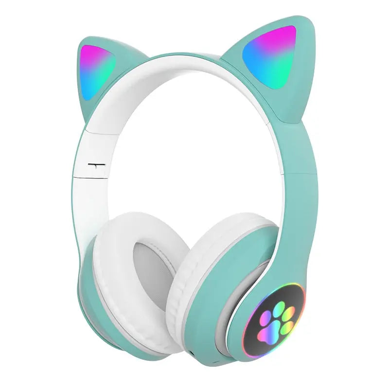 New Arrival LED Cat Ear Noise Cancelling Headphones Bluetooth 5.0 Young People Kids Headset Support TF Card 3.5mm Plug with Mic - GLR SHOPPING