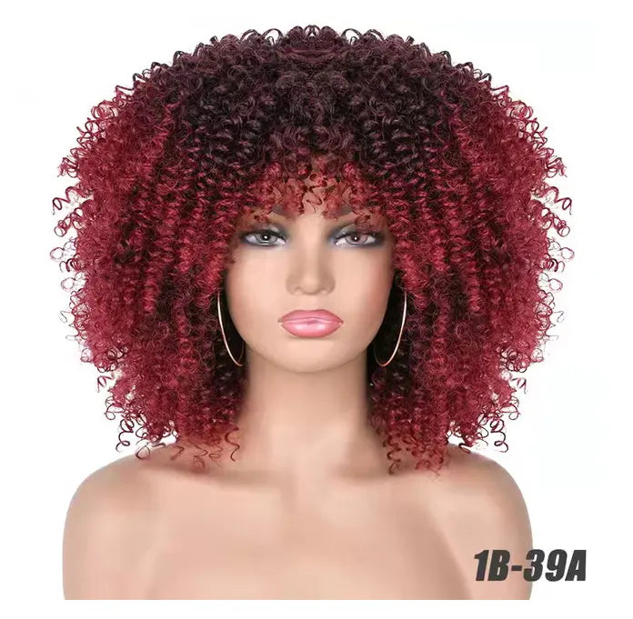 Curly Wig With Bangs - GLR SHOPPING