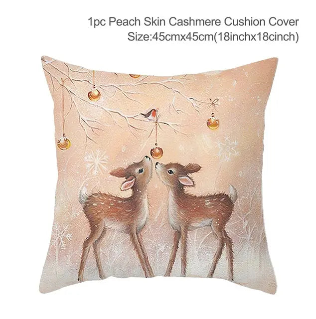 Christmas Elk Tree Cushion Cover - GLR SHOPPING