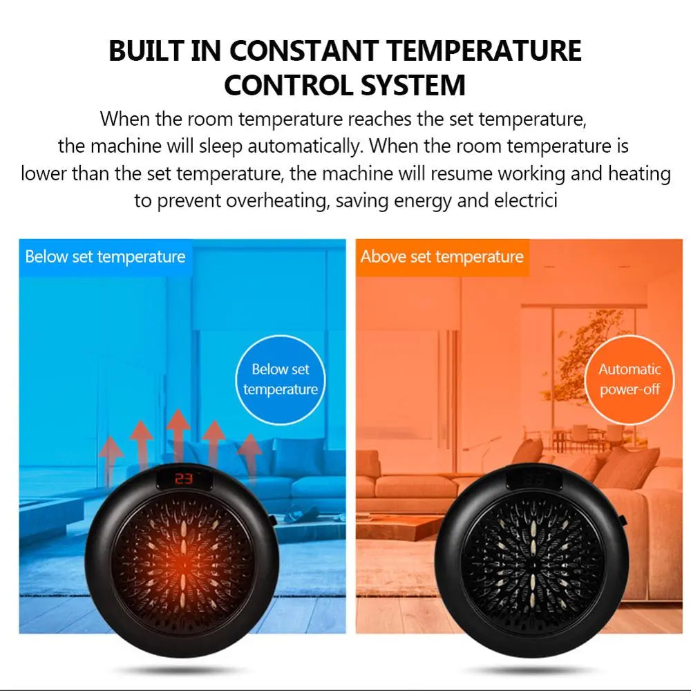 Desktop Remote Electric Space Heater - GLR SHOPPING