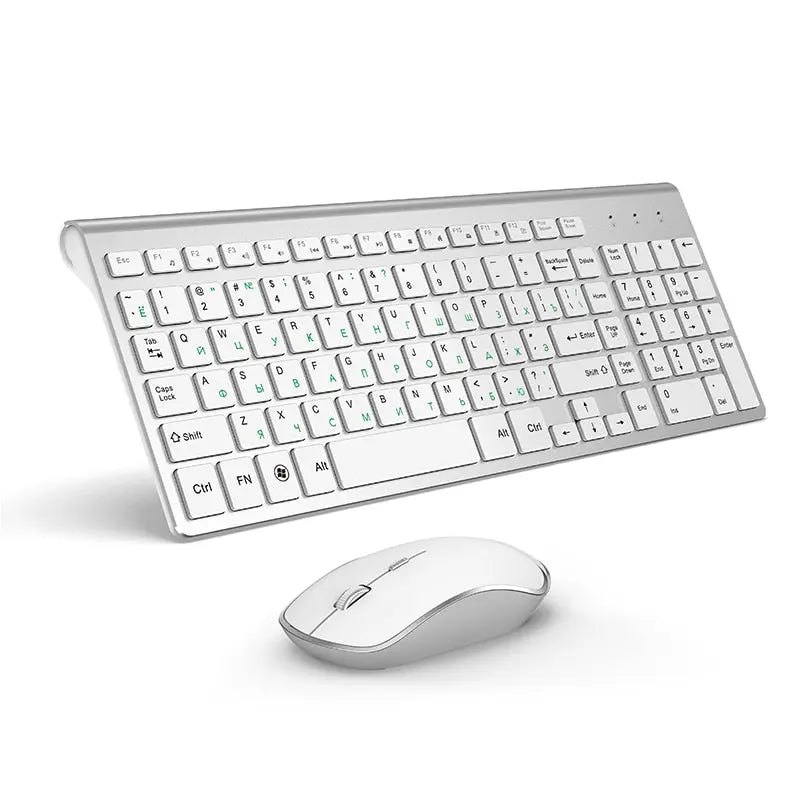 Wireless Ergonomic Thin Keyboard Mouse Set - GLR SHOPPING