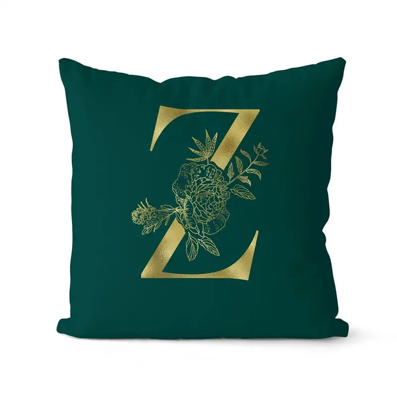 Green Pillowcase Gold Letters - GLR SHOPPING
