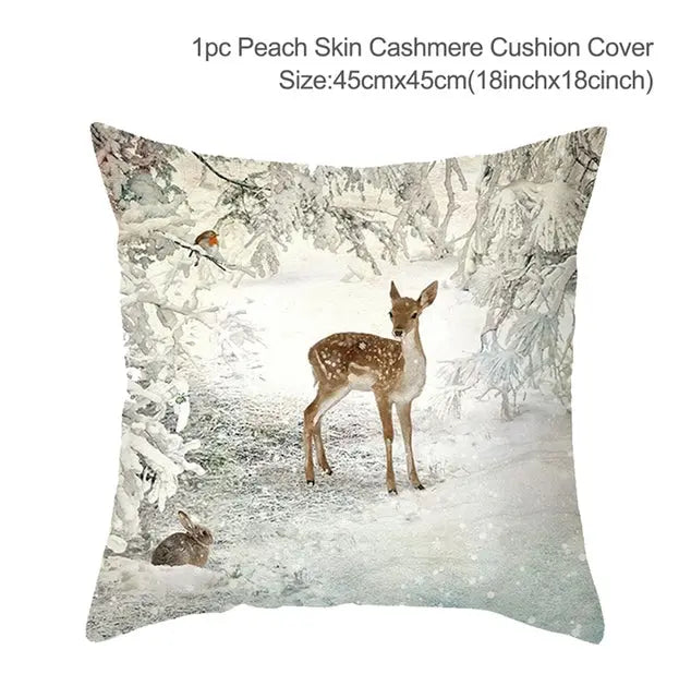 Christmas Elk Tree Cushion Cover - GLR SHOPPING