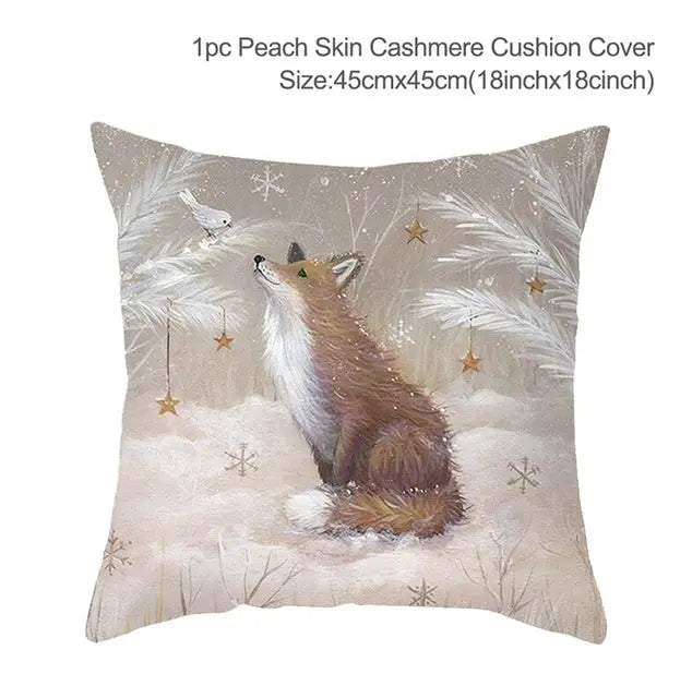 Christmas Elk Tree Cushion Cover - GLR SHOPPING