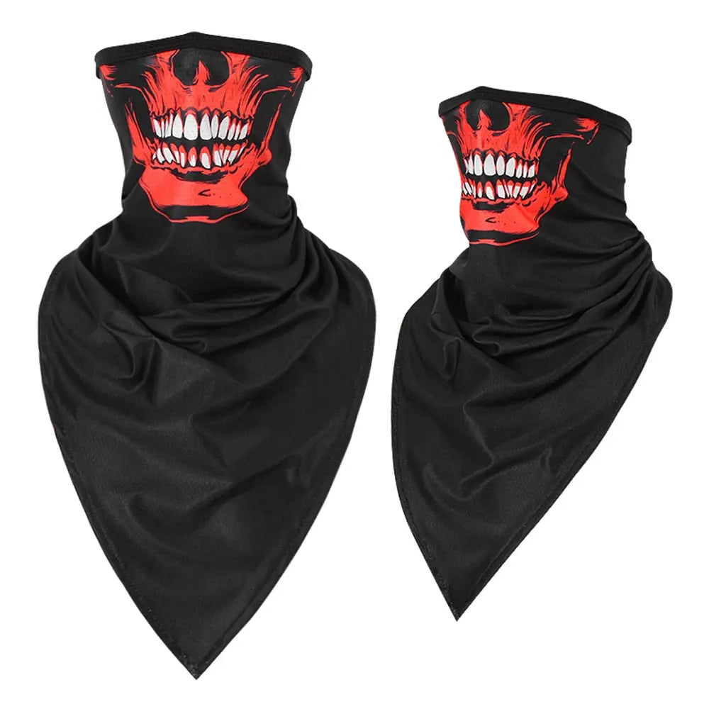 Men Girl Breathable Sport Red Skull Bandana Scary Face Ski Triangle Scarf Fishing Hiking Running Neck Gaiter Cover Headband Thin - GLR SHOPPING