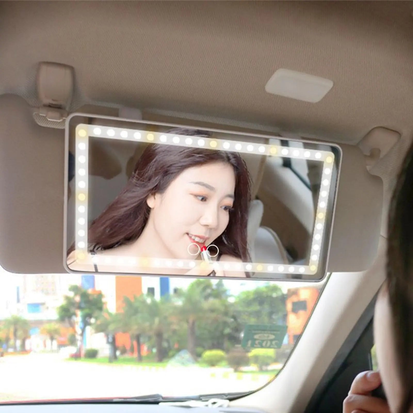 Car Visor Vanity Mirror with Lights - GLR SHOPPING
